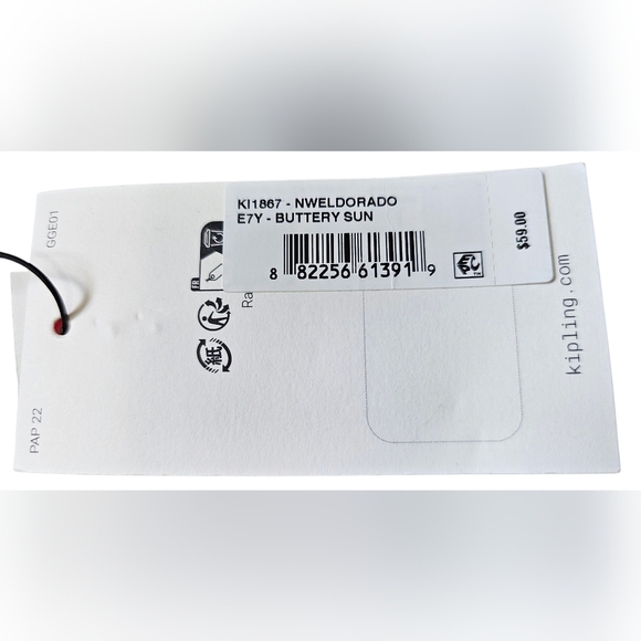 Kipling Yellow Crossbody Bag, 5½" X 7" New With Tags - Picture 10 of 10